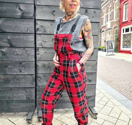Vintage 80's/ 90's LIT Plaid Jumpsuit - Yatva