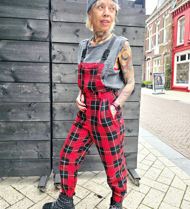 Vintage 80's/ 90's LIT Plaid Jumpsuit - Yatva
