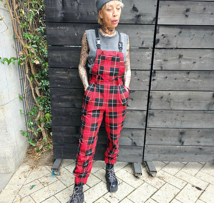Vintage 80's/ 90's LIT Plaid Jumpsuit - Yatva