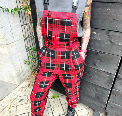 Vintage 80's/ 90's LIT Plaid Jumpsuit - Yatva