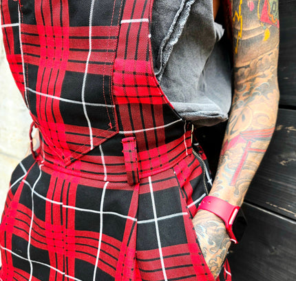 Vintage 80's/ 90's LIT Plaid Jumpsuit - Yatva