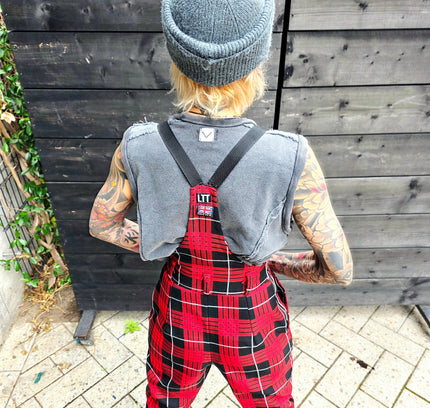 Vintage 80's/ 90's LIT Plaid Jumpsuit - Yatva