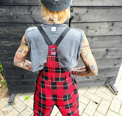Vintage 80's/ 90's LIT Plaid Jumpsuit - Yatva
