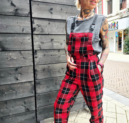 Vintage 80's/ 90's LIT Plaid Jumpsuit - Yatva