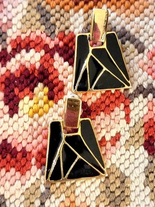 Vintage 80's Abstract Earrings - Yatva