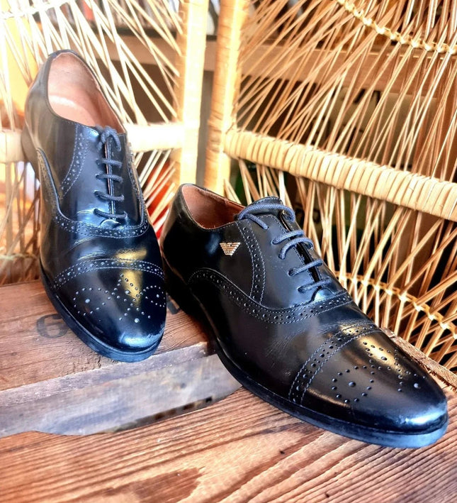 Vintage 80s Armani Brogue Shoes - Yatva