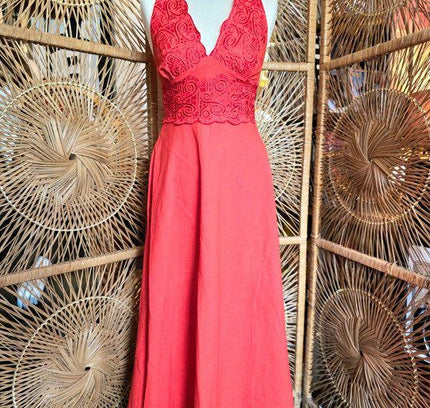 Vintage 80s Auit Maxi Dress - Yatva