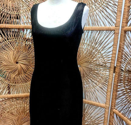 Vintage 80s Bandolera Glitter Skater Dress - Yatva
