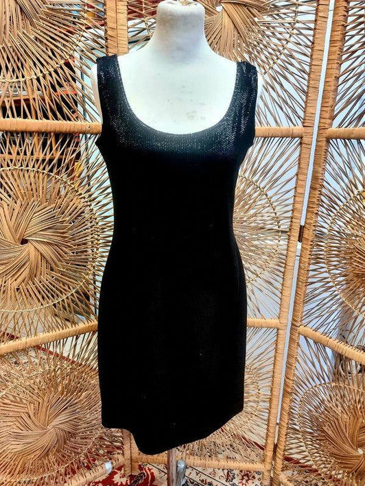 Vintage 80s Bandolera Glitter Skater Dress - Yatva