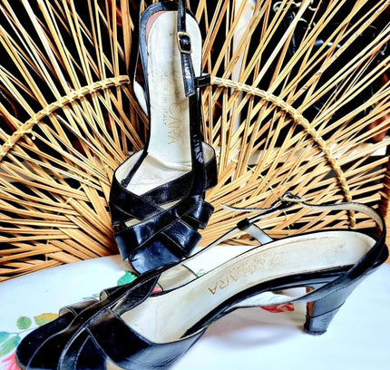 Vintage 80s Bella Cara Slingback Shoes - Yatva