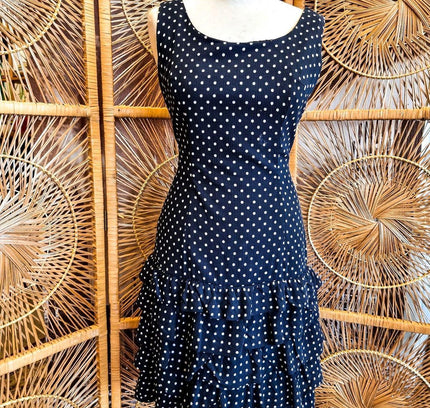 Vintage 80's Betty Barclay Polka dot Dress - Yatva
