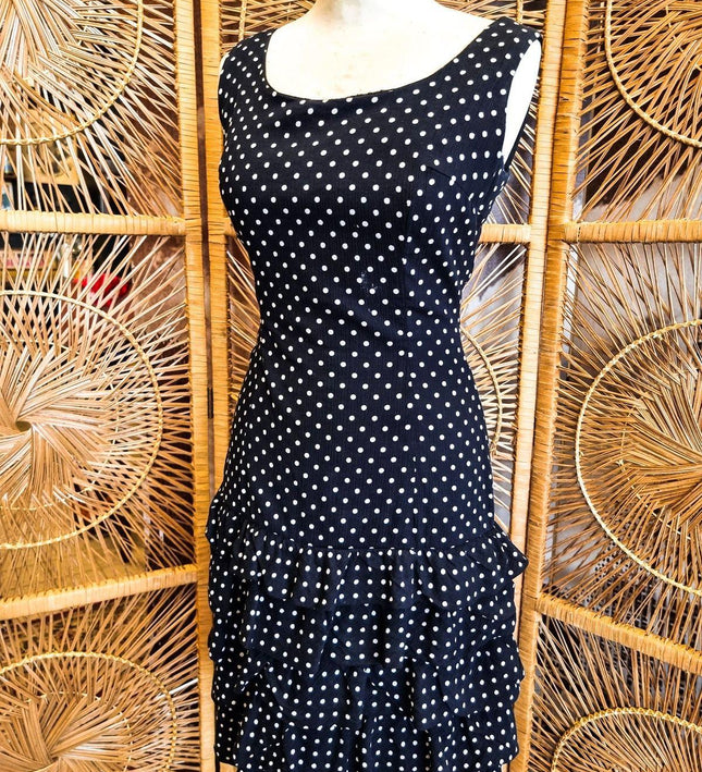 Vintage 80's Betty Barclay Polka dot Dress - Yatva