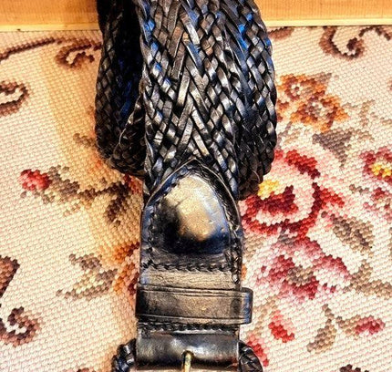 Vintage 80's Braided Leather Belt - Yatva