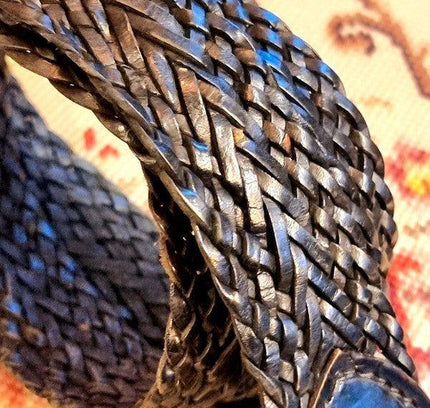 Vintage 80's Braided Leather Belt - Yatva