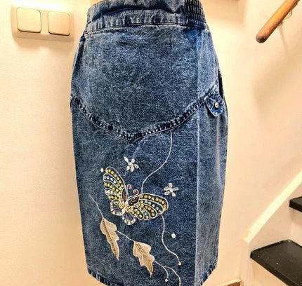 Vintage 80's Brand New Deadstock Denim Skirt - Yatva