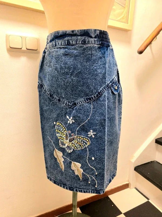 Vintage 80's Brand New Deadstock Denim Skirt - Yatva