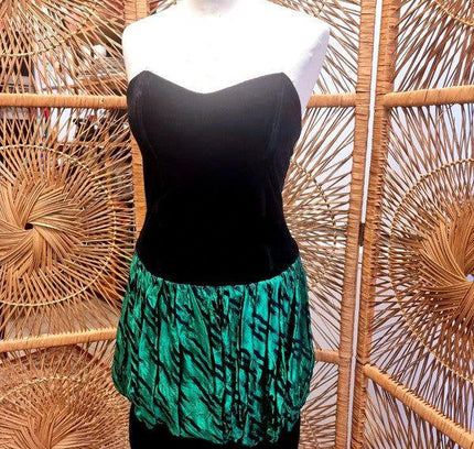 Vintage 80s Bustier Puffball Dress - Yatva
