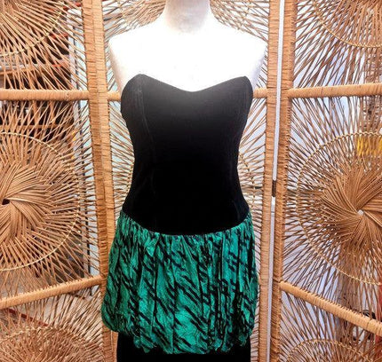 Vintage 80s Bustier Puffball Dress - Yatva