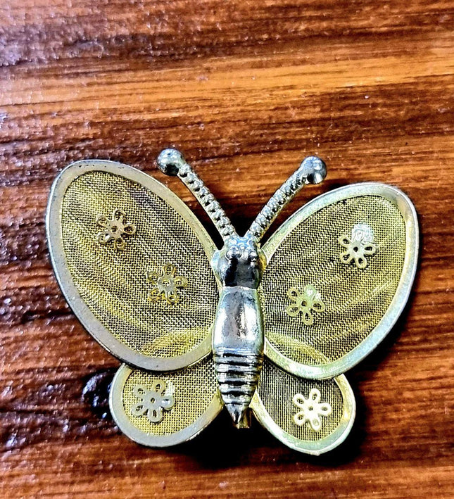 Vintage 80s Butterfly Brooch - Yatva