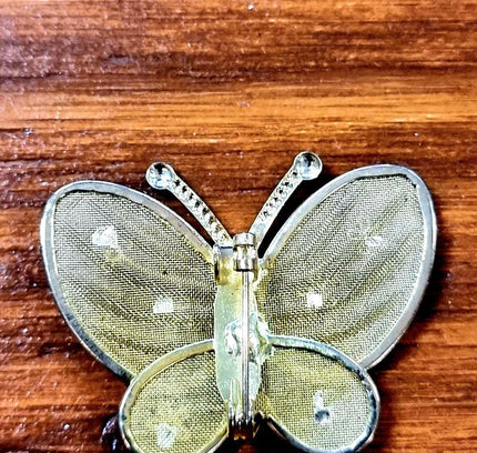 Vintage 80s Butterfly Brooch - Yatva