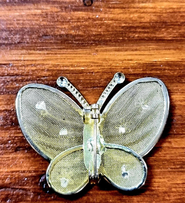 Vintage 80s Butterfly Brooch - Yatva