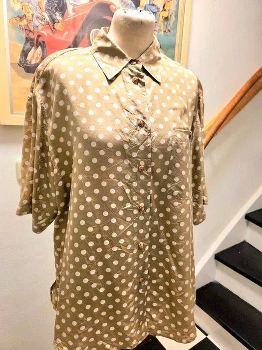 Vintage 80's Classics Silk Polka Dots Shirt - Yatva