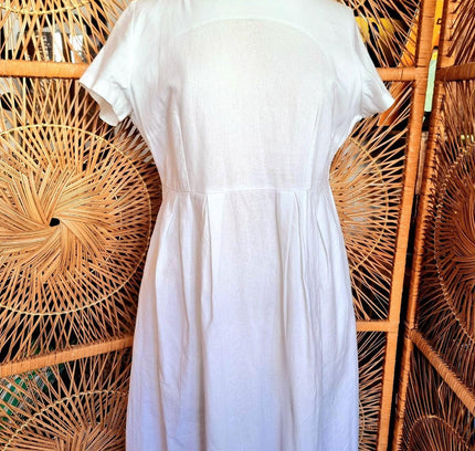Vintage 80s Cotton/Linnen Handmade Dress - Yatva