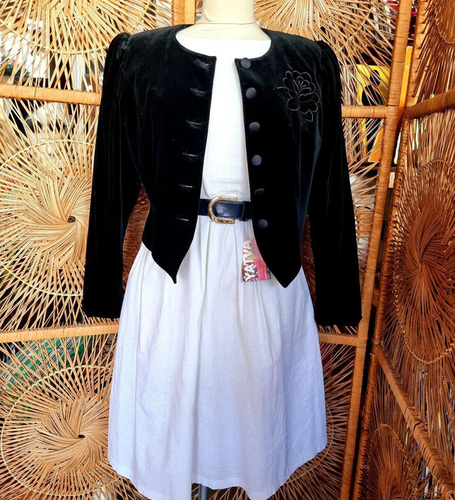 Vintage 80s Cotton/Linnen Handmade Dress - Yatva