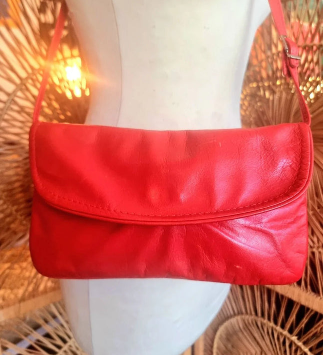 Vintage 80's Creation Gabrielle Leather Shoulder Bag - Yatva