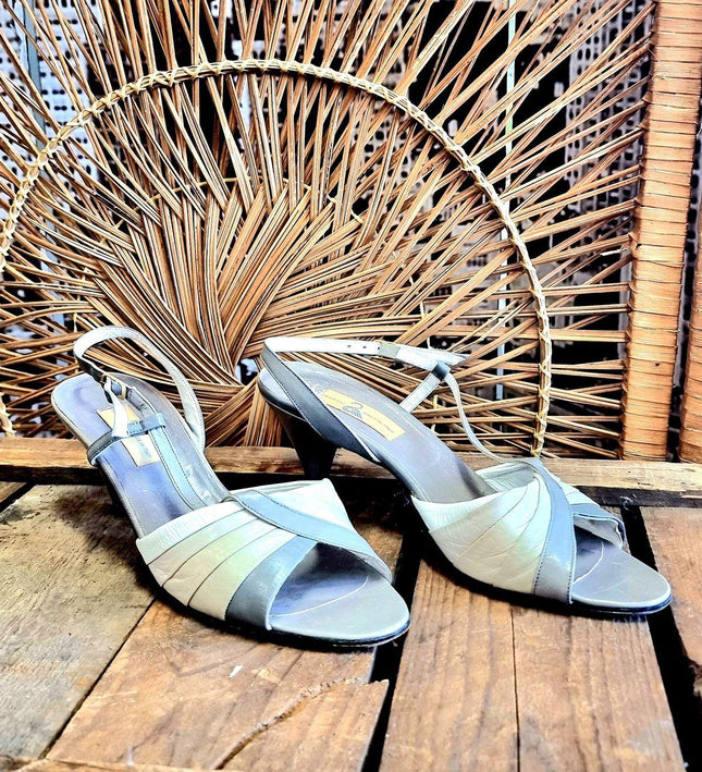 Vintage 80s Creazioni Slingback Shoes - Yatva