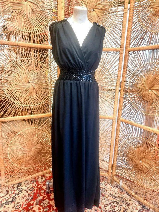 Vintage 80s Crossover Maxi Dress - Yatva
