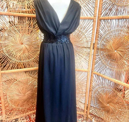 Vintage 80s Crossover Maxi Dress - Yatva