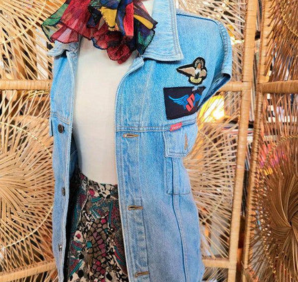 Vintage 80's Customised Denim Patchwork Jacket - Yatva