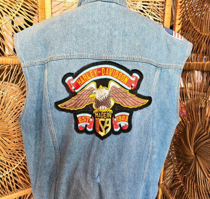Vintage 80's Customised Denim Patchwork Jacket - Yatva