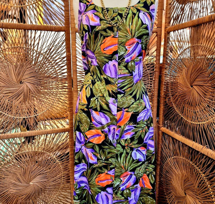 Vintage 80s Damart Floral Dress - Yatva