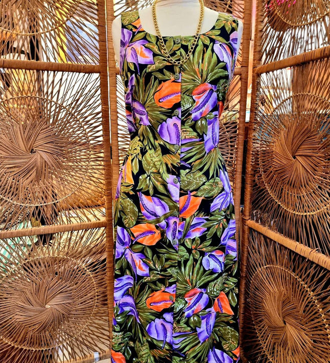 Vintage 80s Damart Floral Dress - Yatva