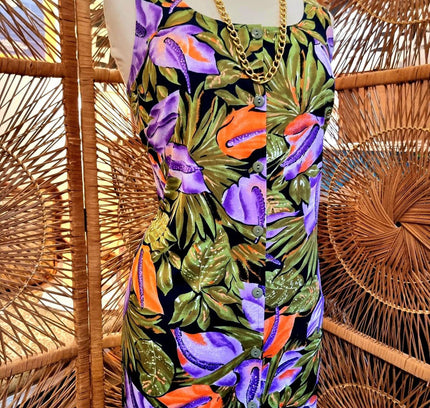 Vintage 80s Damart Floral Dress - Yatva