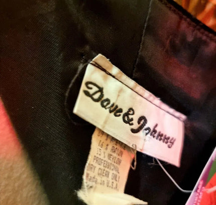 Vintage 80's Dave & Johnny One Shoulder Velvet bow Dress - Yatva