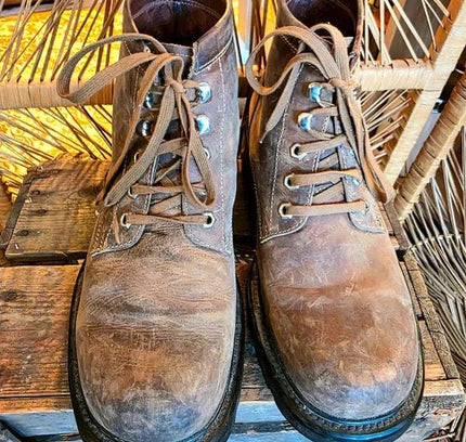 Vintage 80's Distressed Leather Hiking Boots - Yatva