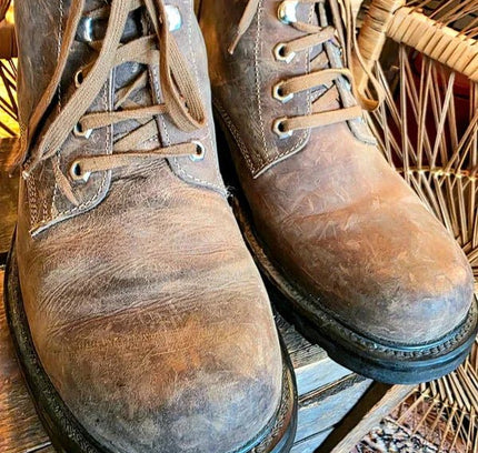 Vintage 80's Distressed Leather Hiking Boots - Yatva