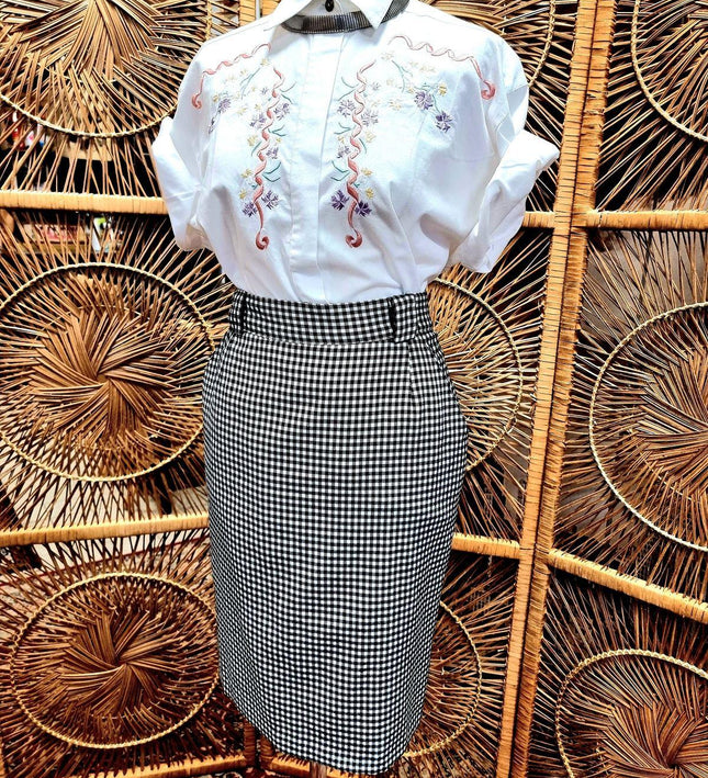 Vintage 80s Dogtooth Skirt - Yatva