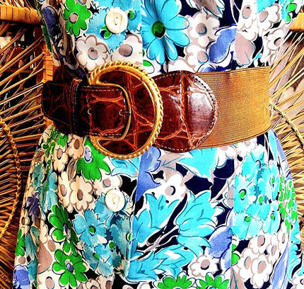 Vintage 80s Elasticated Belt - Yatva