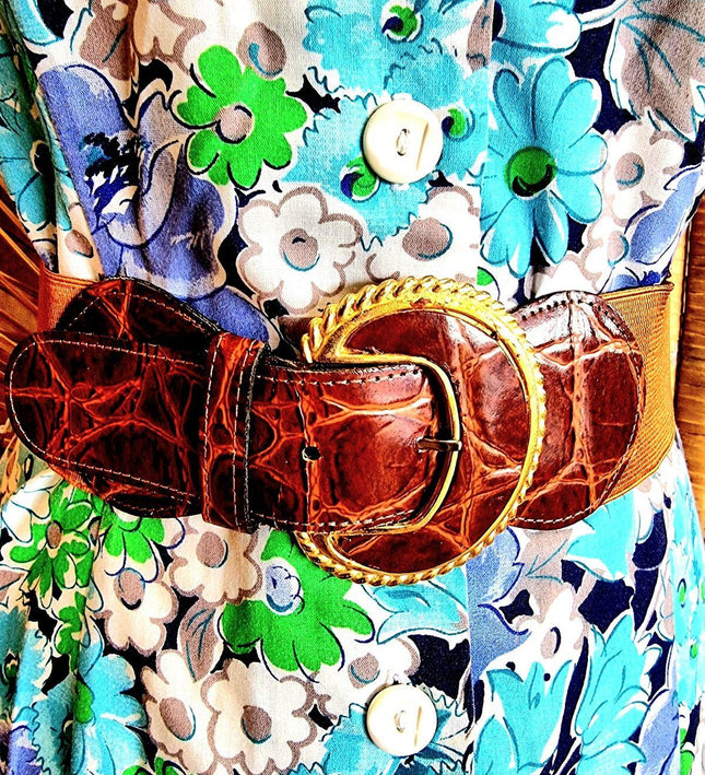 Vintage 80s Elasticated Belt - Yatva