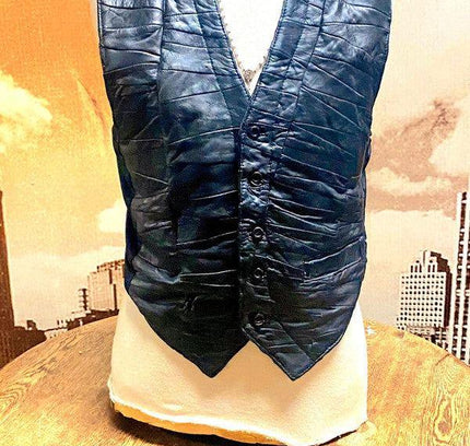 Vintage 80s Emporium Leather Gillet Waistcoat - Yatva