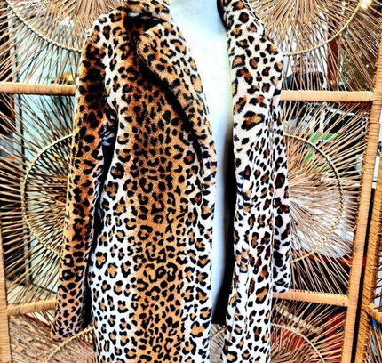 Vintage 80's Faux Fur Leopard Print Coat - Yatva