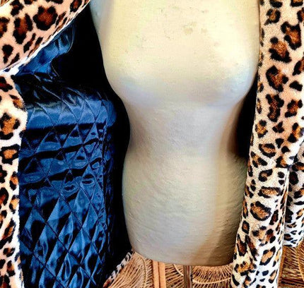 Vintage 80's Faux Fur Leopard Print Coat - Yatva