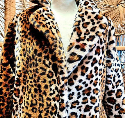 Vintage 80's Faux Fur Leopard Print Coat - Yatva