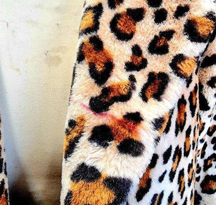 Vintage 80's Faux Fur Leopard Print Coat - Yatva