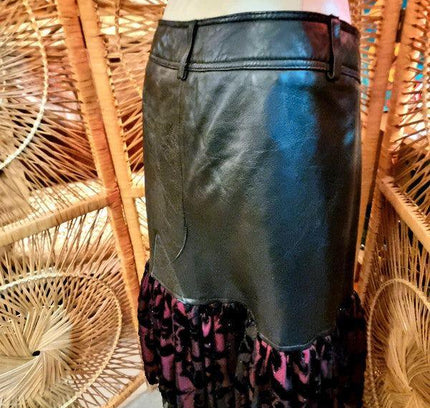 Vintage 80's Faux Leather Skirt - Yatva