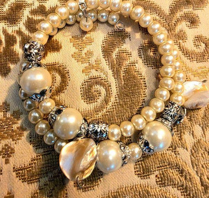Vintage 80's Faux Pearl Bracelet/Choker - Yatva